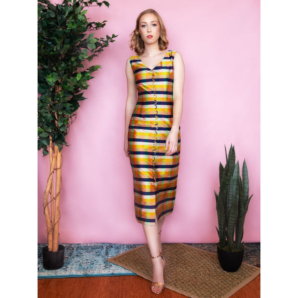 Olivia Rose Gold Midi Dress Dresses Sandhya Garg Free Shipping baby shower dress beach dress Bermuda Bohemian Bohemian Dress