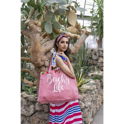 Pink Vacation Tote Bag Jewelry and Accessories Sandhya Garg Free Shipping Designer dress Dress for vacation Gift gifts Resort wear