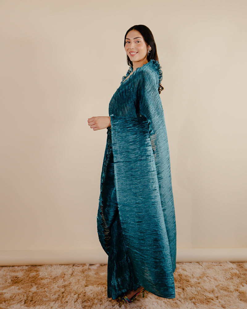 Indian Teal Saree Dress