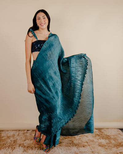 Indian Teal Saree Dress