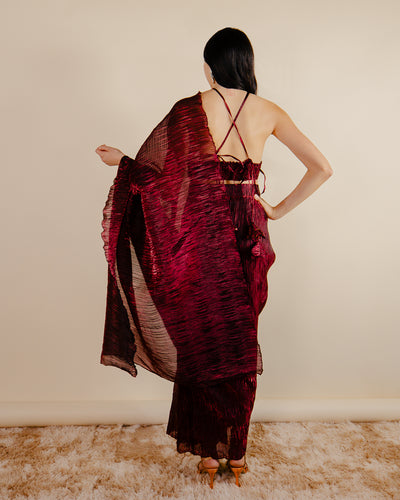 Indian Maroon Saree Dress