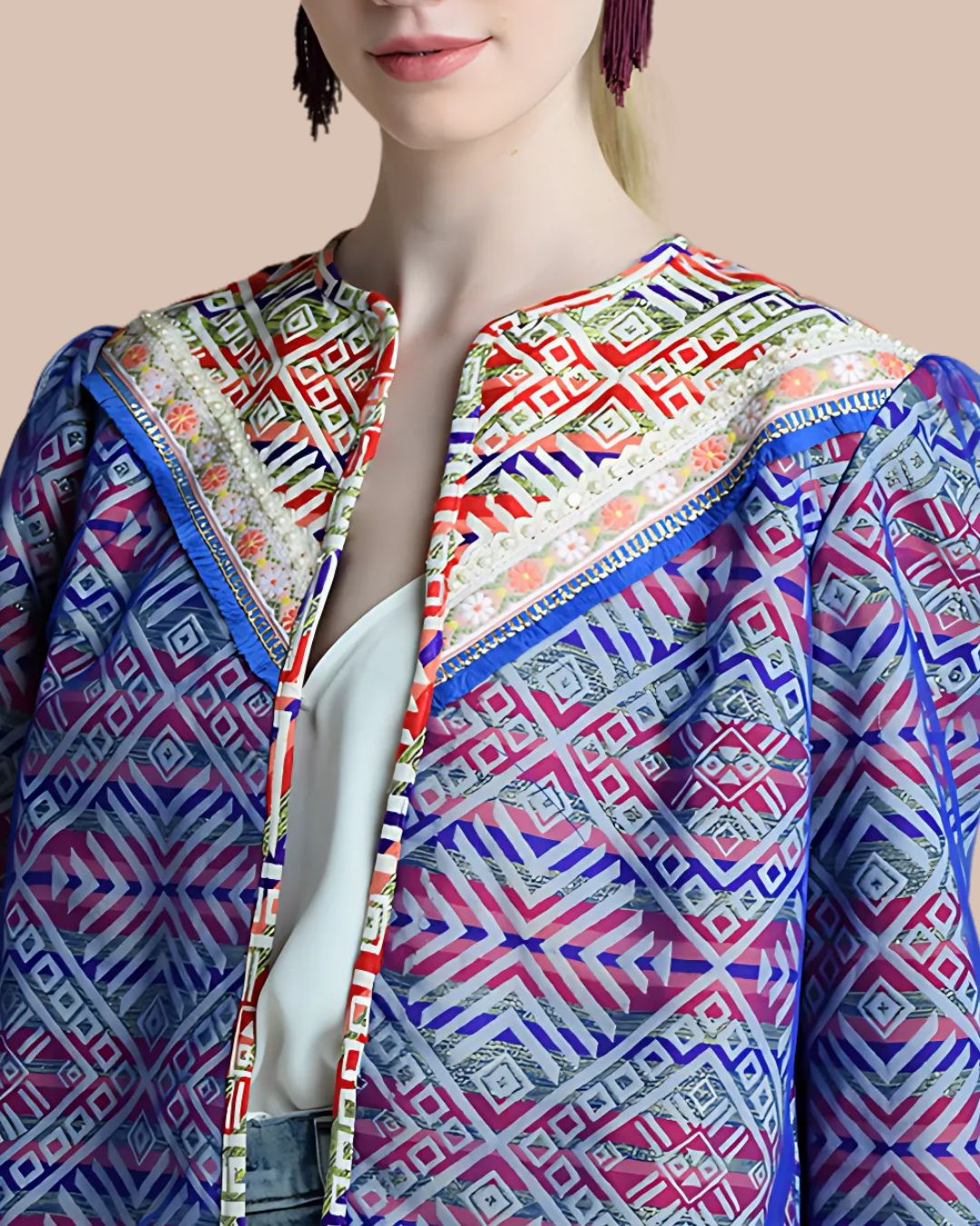 geometric print jacket