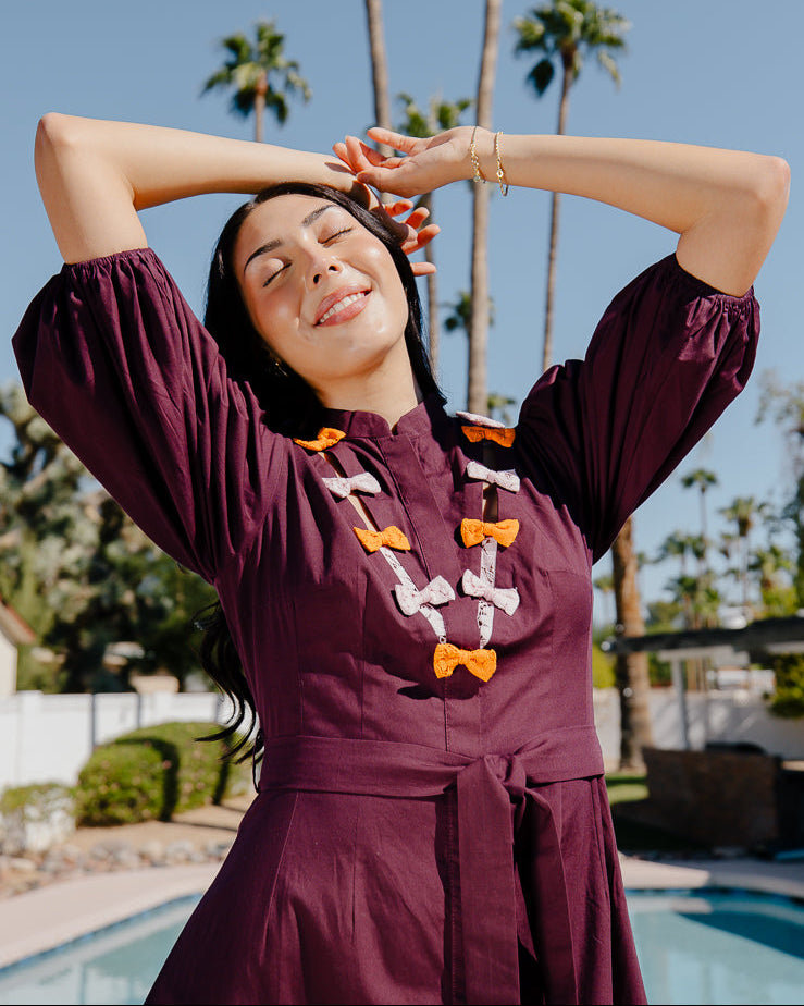 burgundy long sleeve shirt dress Begum Topshop