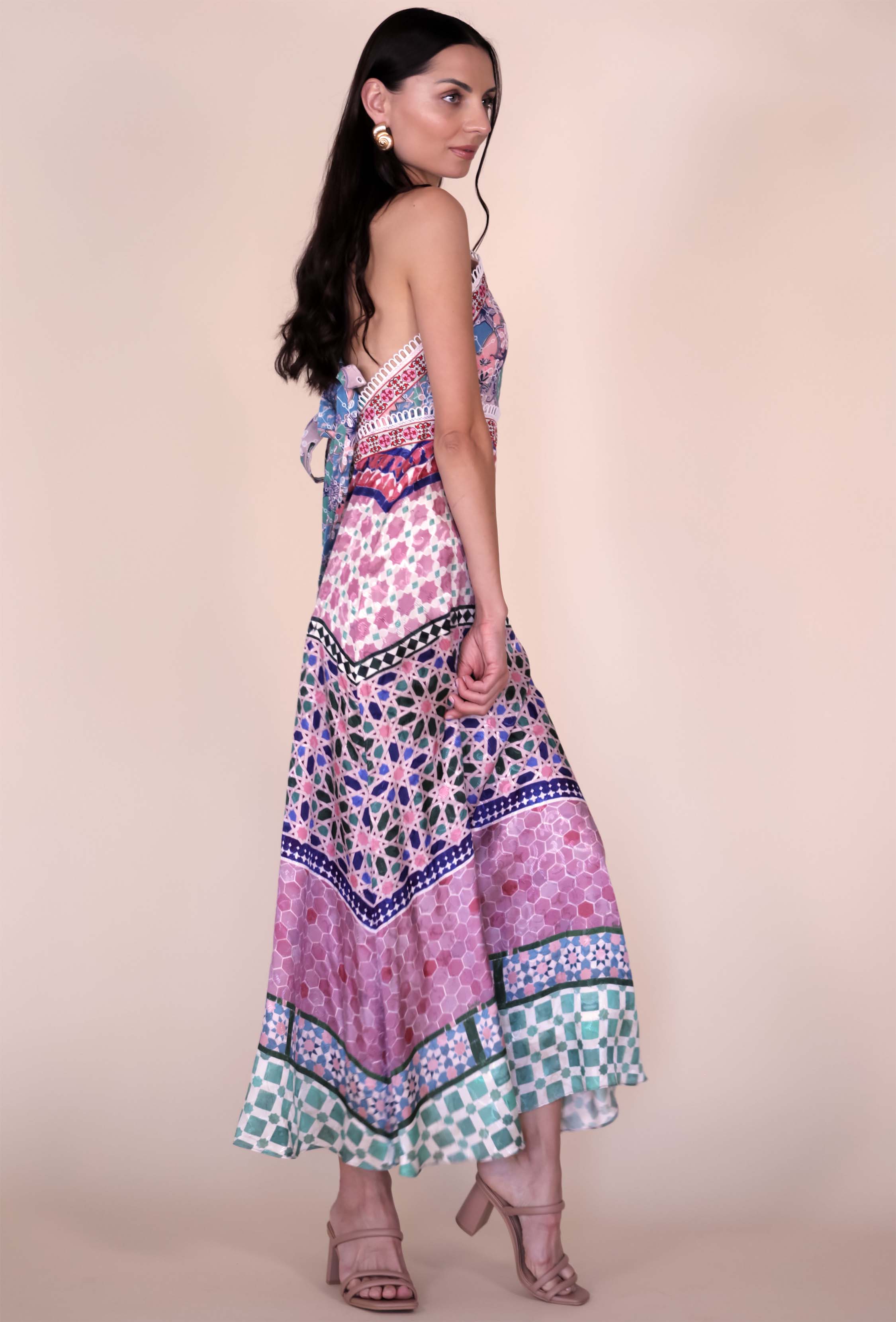 Habibi Halter Maxi Dress | Printed Formal