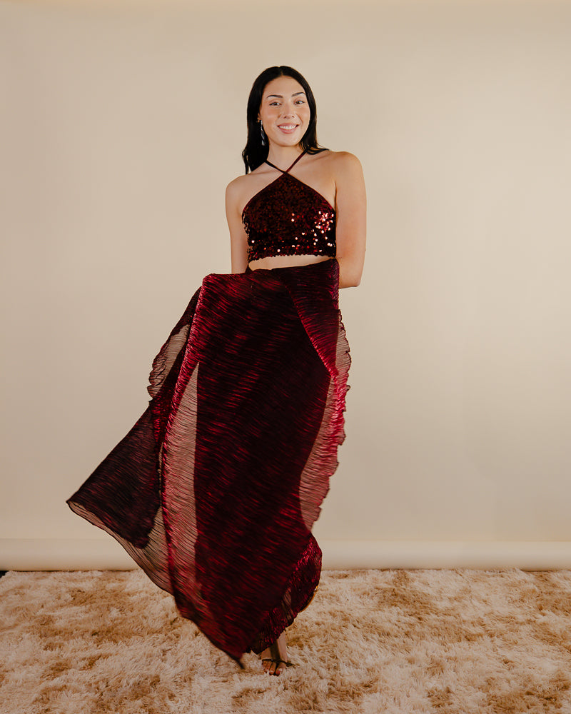 maroon saree wedding