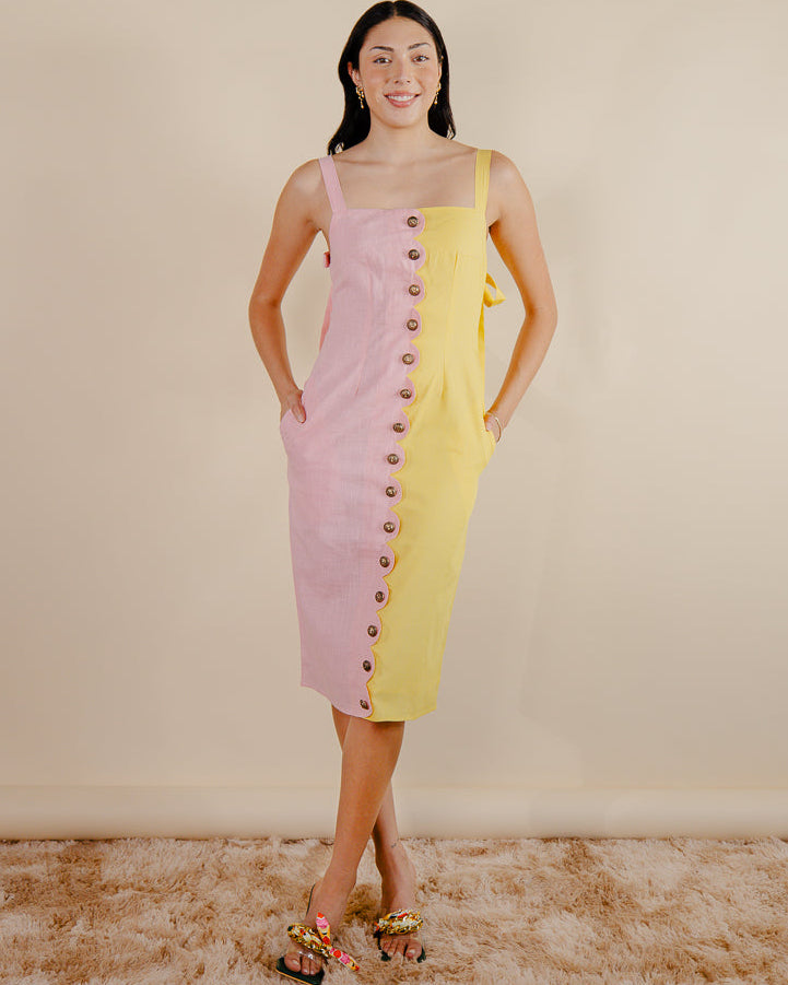 pink colour block dress Bristol Color Block Dress Zadie B's Fashions