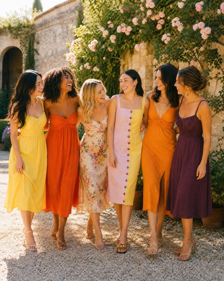 pink yellow dress women Leely Women Floral A Line Yellow Pink Long Wedding Guest Dress Ruffled Halter Neck Backless Formal