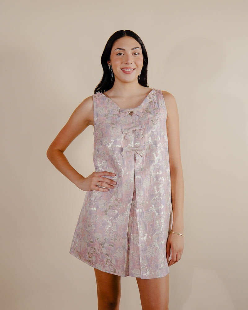 pink jacquard dress