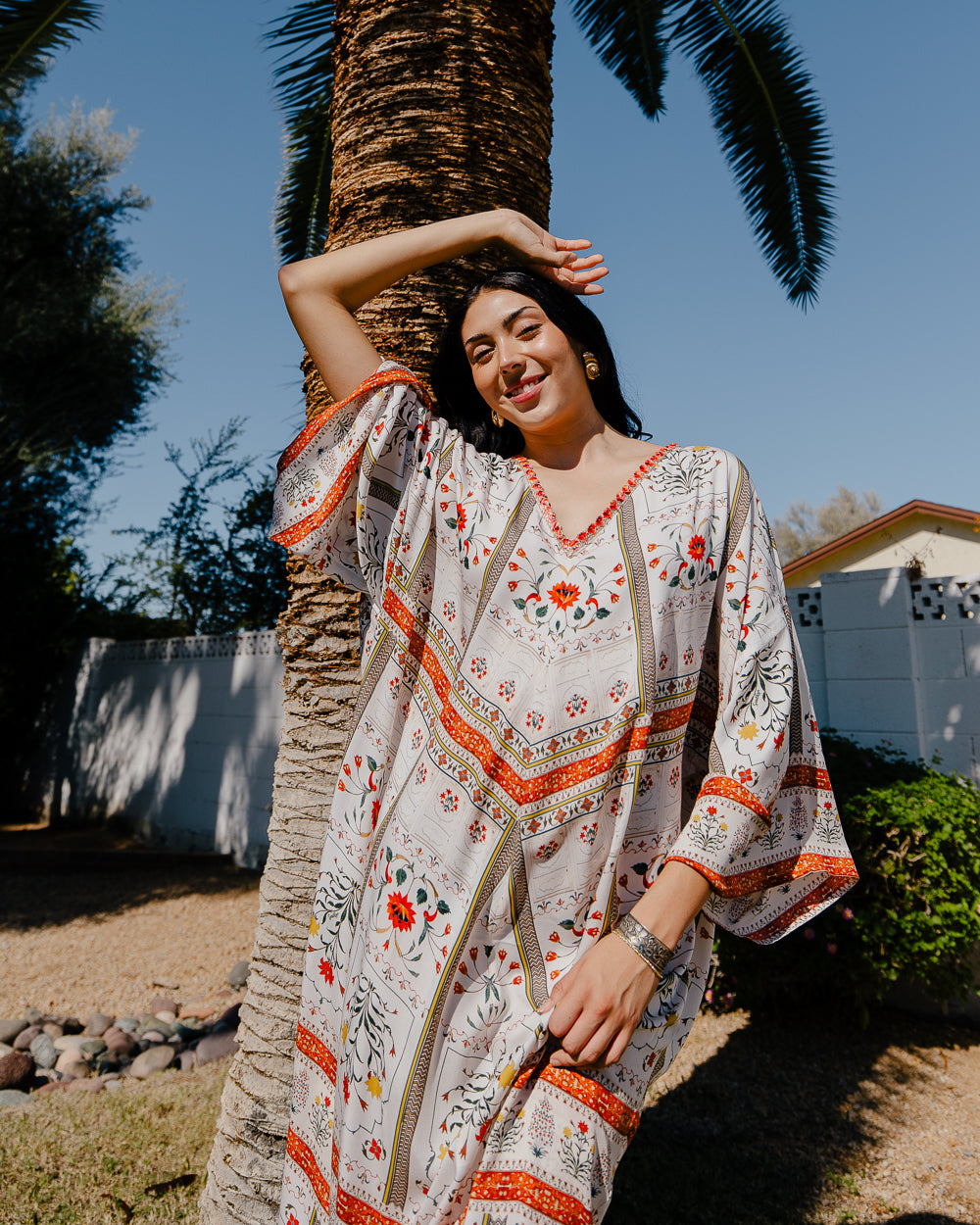 kaftan dress for wedding guest Taj — Orange Kaftan Maxi | Resort & Vacation Color:FrenchNavy (MidnightBlue) Hand-stitched Amalfi Shirt, Size flowing effect Fit faviana dress e11213