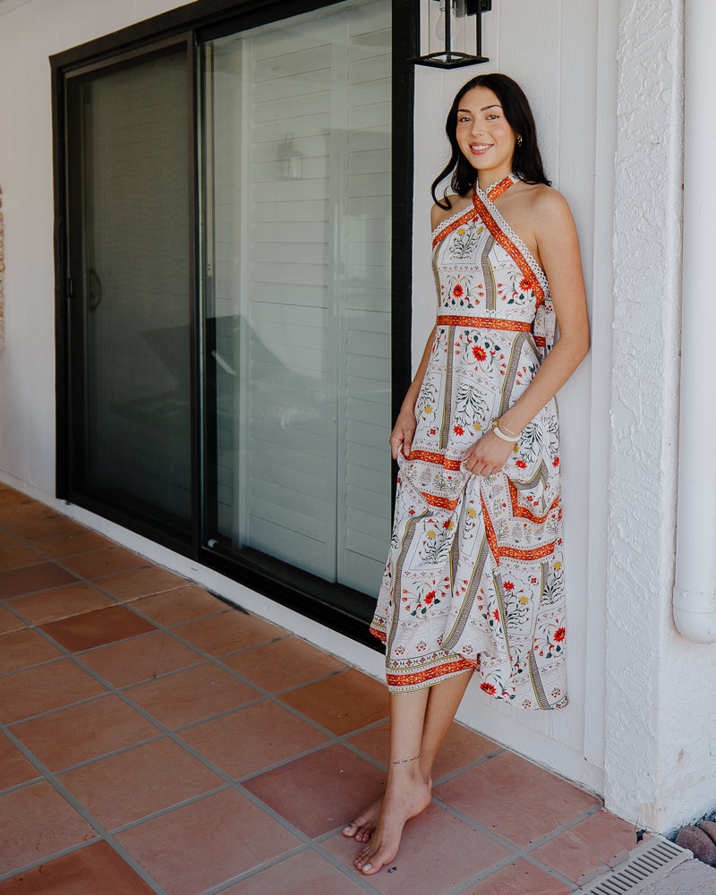 white halter dress