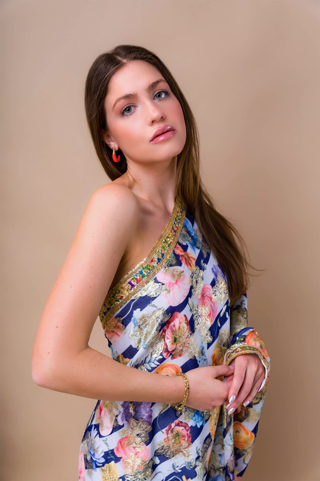 Lily Floral One Shoulder Maxi Dress | Wedding | Sandhya Garg Lily Floral One Shoulder Maxi Dress | Wedding | Sandhya Garg