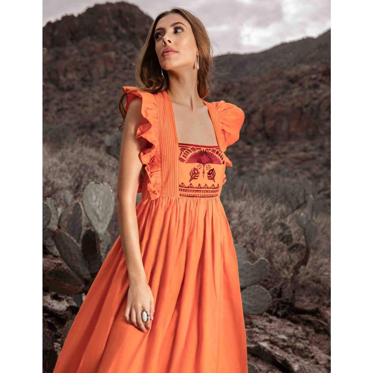 Gatsby Tangerine Maxi Dress