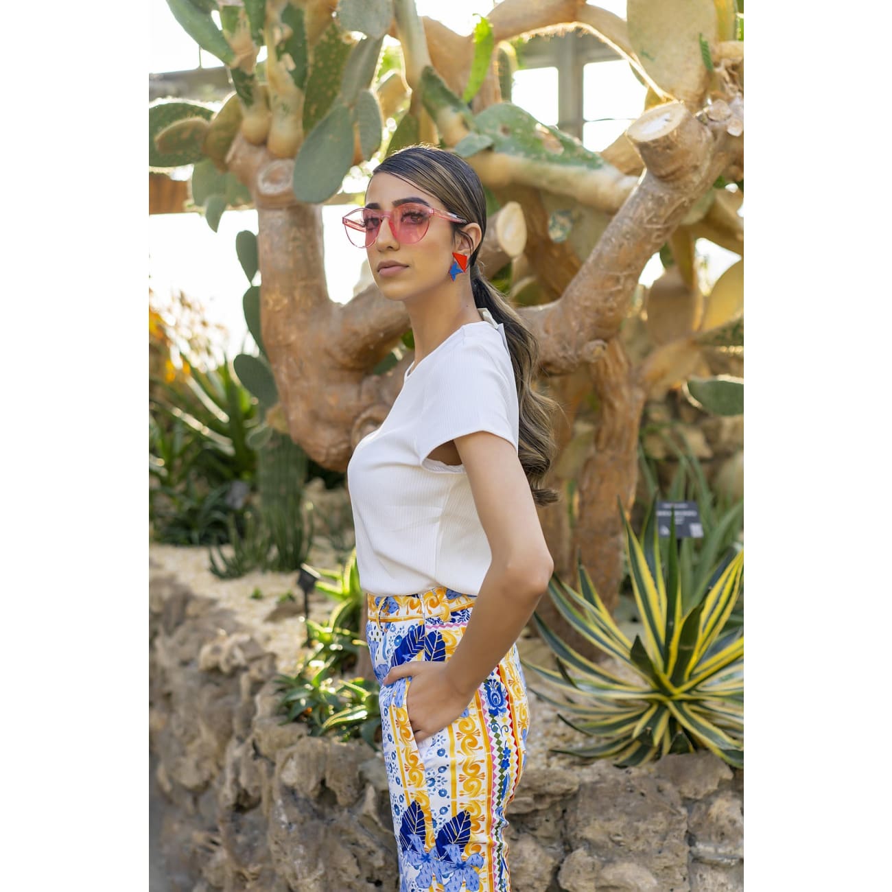 Gloria Printed Pants Designer  Stretchy pants for vacation Resort wear –  Sandhya Garg