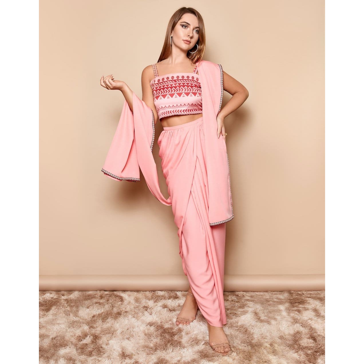 Indian Pink Saree Dress
