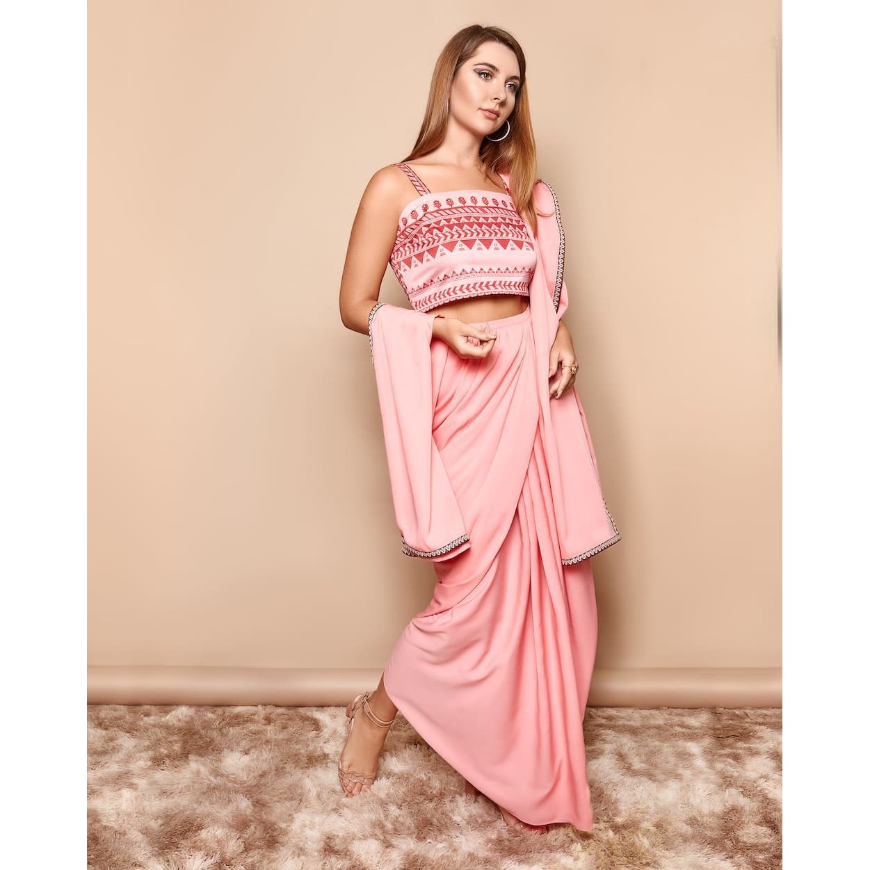 Indian Pink Saree Dress