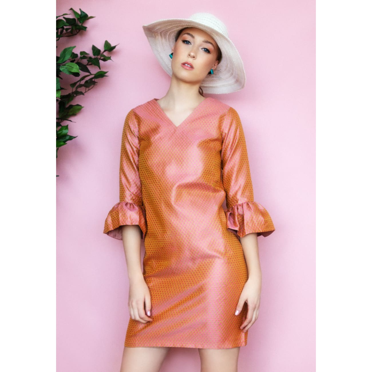 Kim Rose Gold Dress Dresses Sandhya Garg Free Shipping baby shower dress beach dress Blush dress Bohemian Bohemian Dress