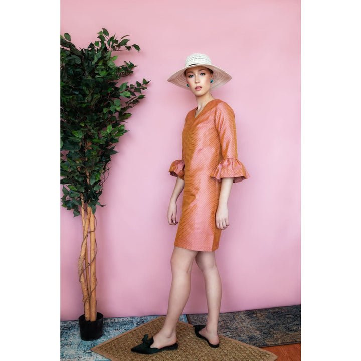 Kim Rose Gold Dress for women – Sandhya Garg