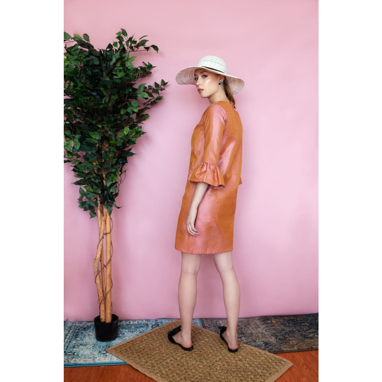 Kim Rose Gold Dress for women – Sandhya Garg
