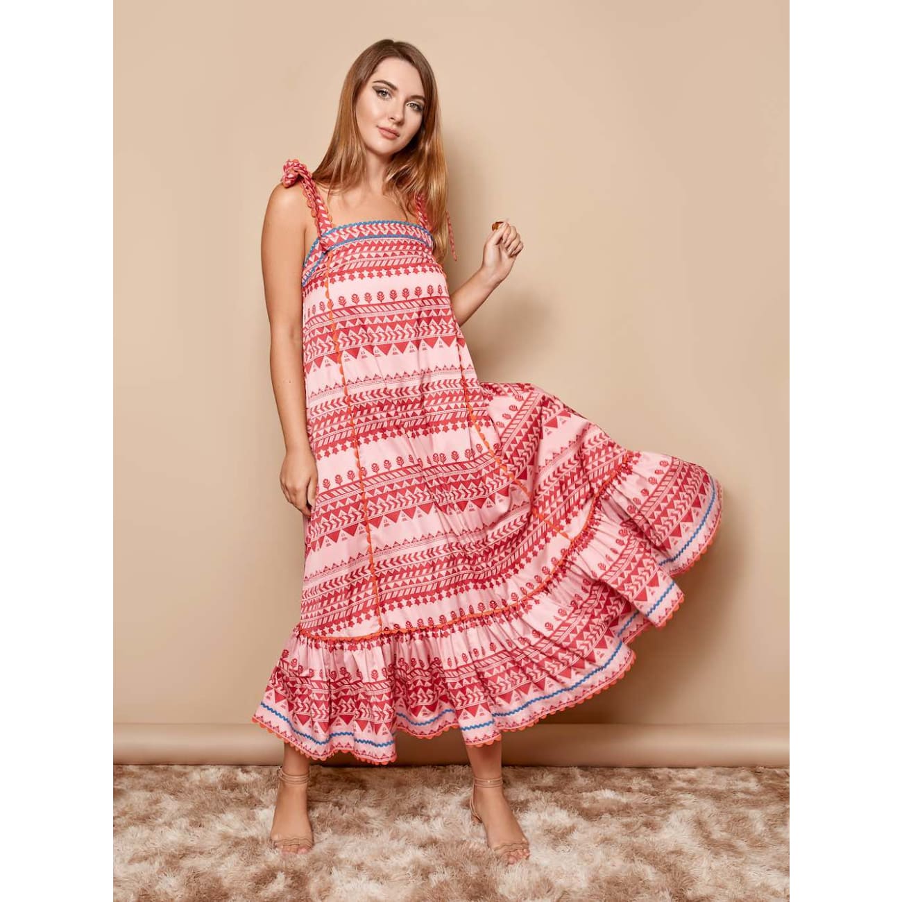 Liberty Red Midi Dress