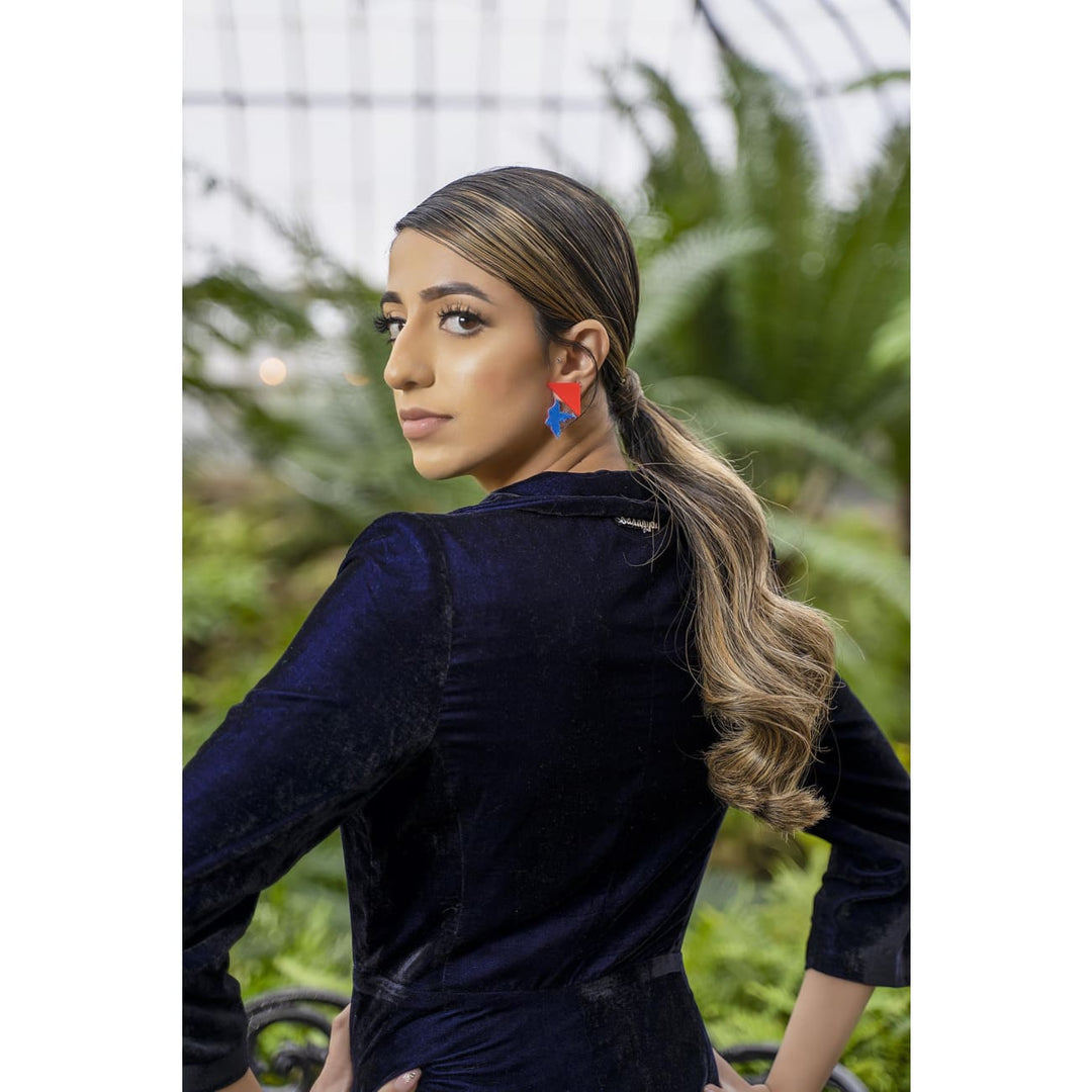 Margarita Navy Blue Velvet Jacket Dress Sandhya Garg Margarita Navy Blue Velvet Jacket Dress Sandhya Garg