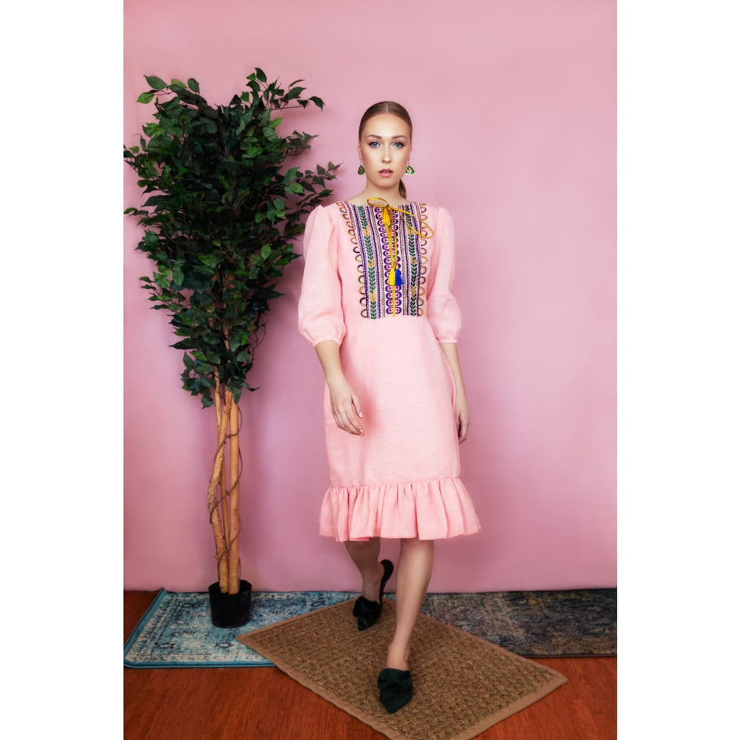 Paris Pink Linen Dress | Blush Bohemian Dress | US Online Boutique   Sandhya Garg
