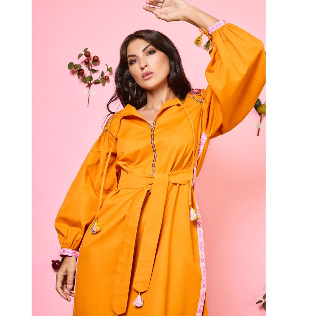 white christmas dresses Yellow Cotton Bohemian Dress