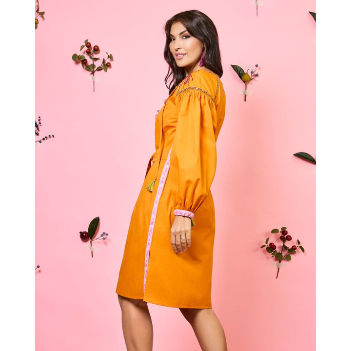 Yellow Cotton Bohemian Dress