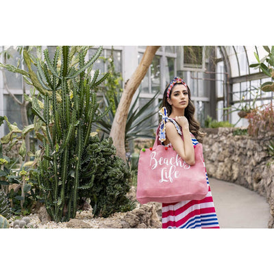 Pink Vacation Tote Bag Jewelry and Accessories Sandhya Garg Free Shipping Designer dress Dress for vacation Gift gifts Resort wear