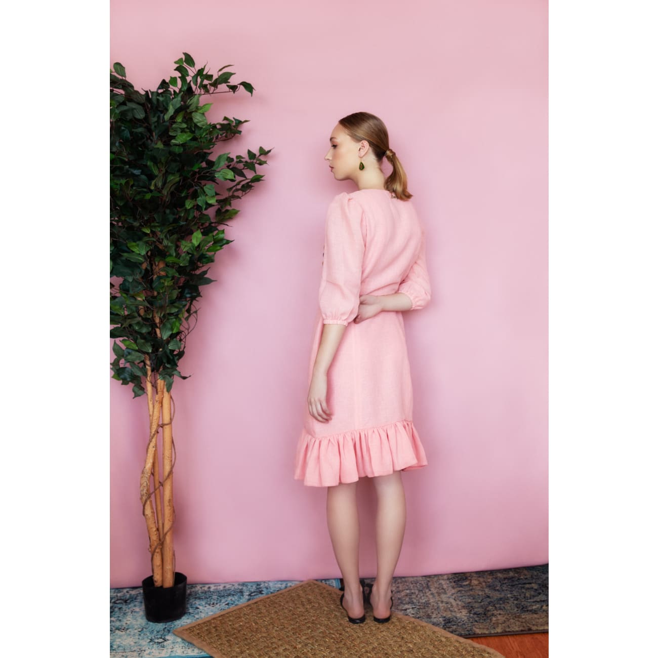 Paris Pink Linen Dress | Blush Bohemian Dress
