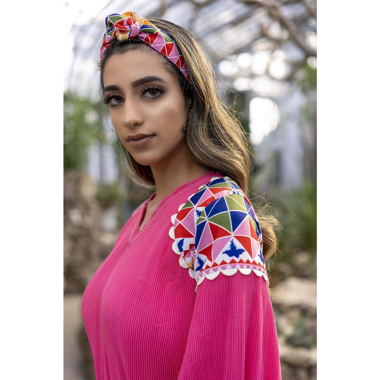 Rosa Pink Plisse Dress Dresses Sandhya Garg Free Shipping beach dress Blush dress Bohemian Bohemian Dress Boho Chic