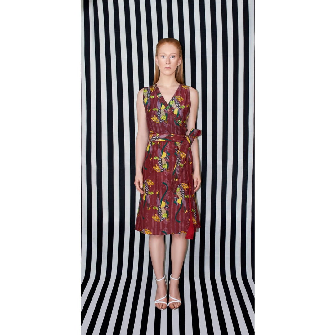 elegant wrap dresses for women Ambrosia Dress in Pomegranate Print S