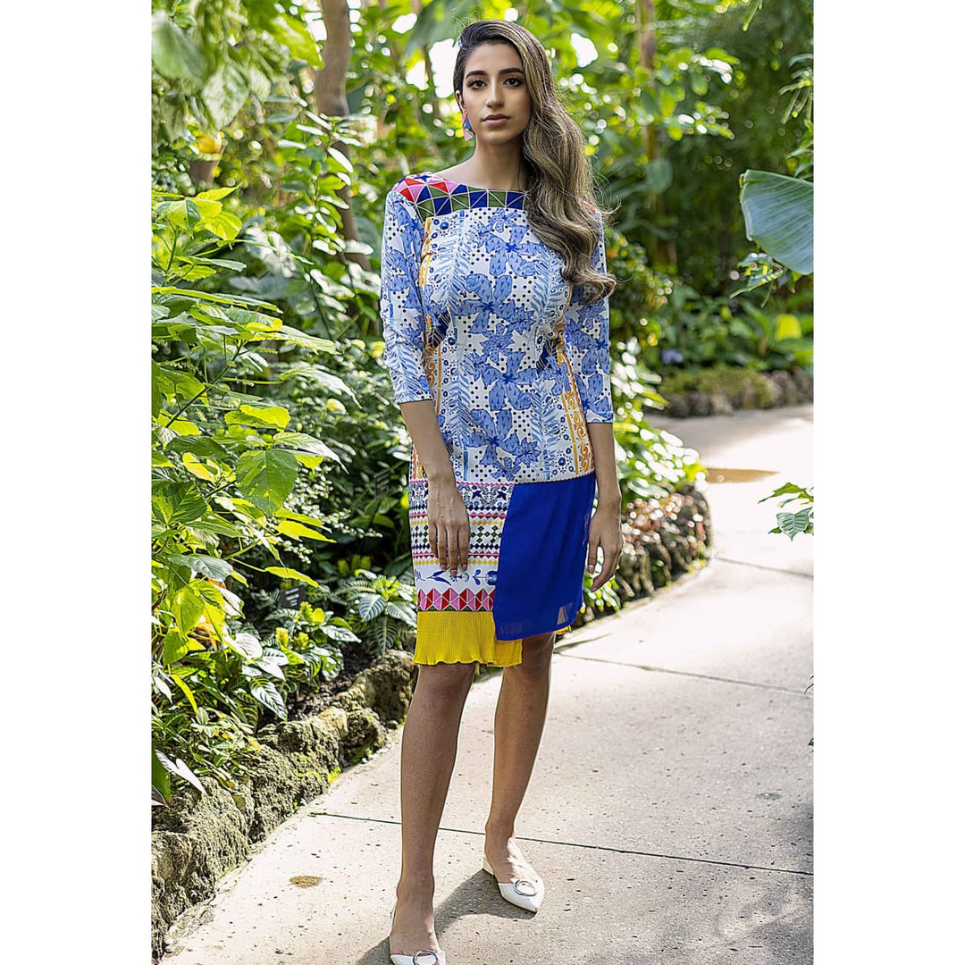 Sofia Pleated Designer Dress for vacation – Sandhya Garg 