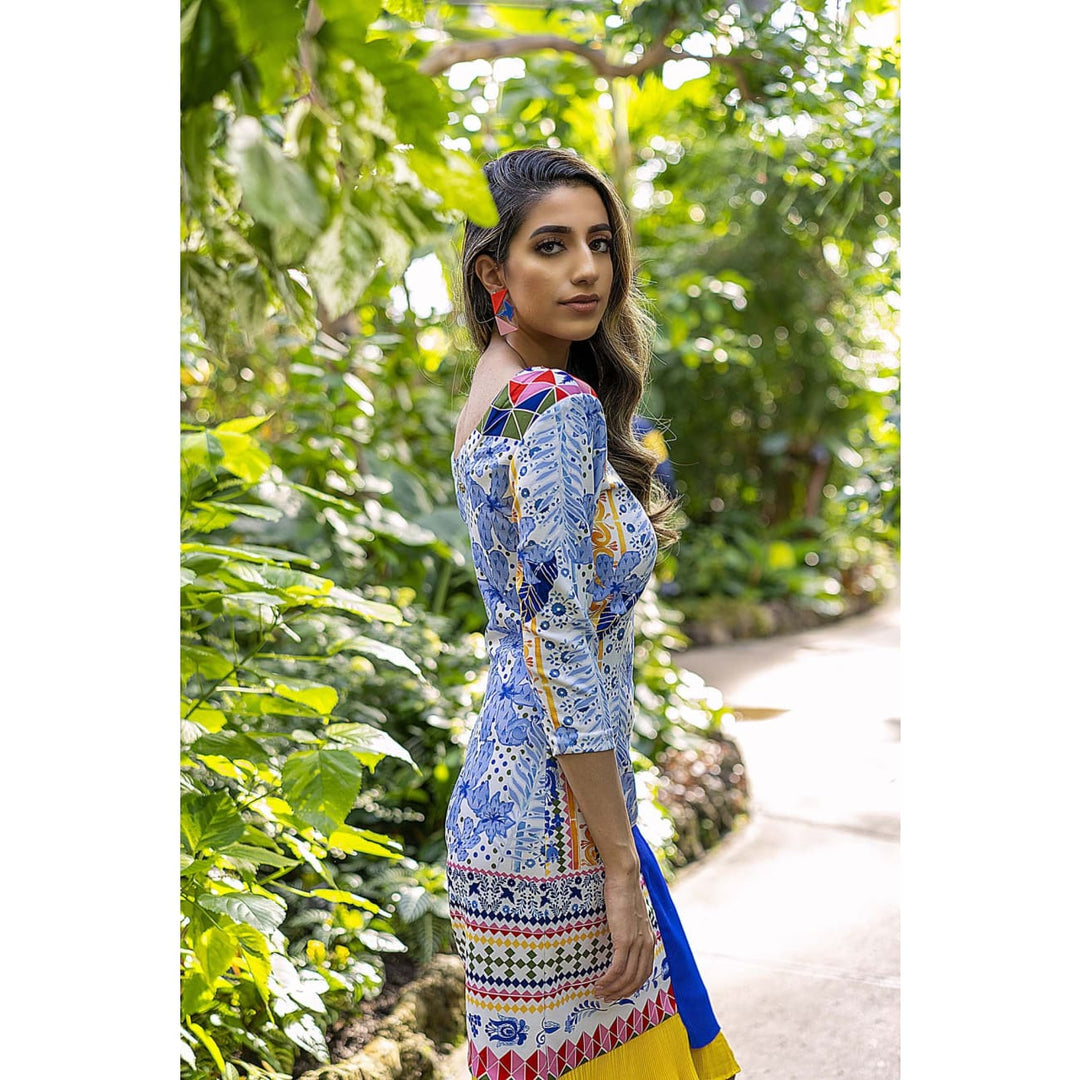 Sofia Pleated Designer Dress for vacation Sandhya Garg