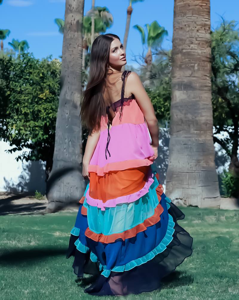 Womens Rainbow Maxi Dress