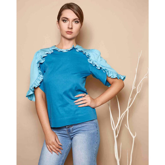 Blue cotton top